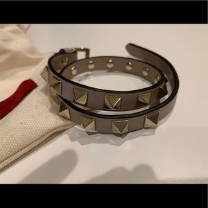 Brand new never worn Valentino Rockstud calfskin double strap bracelet.